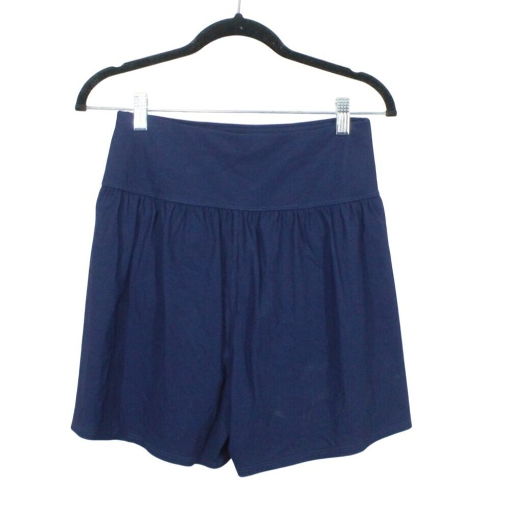 LL Bean Shaping Swimwear Soft Drape Swim Shorts Darkest Navy Size 8